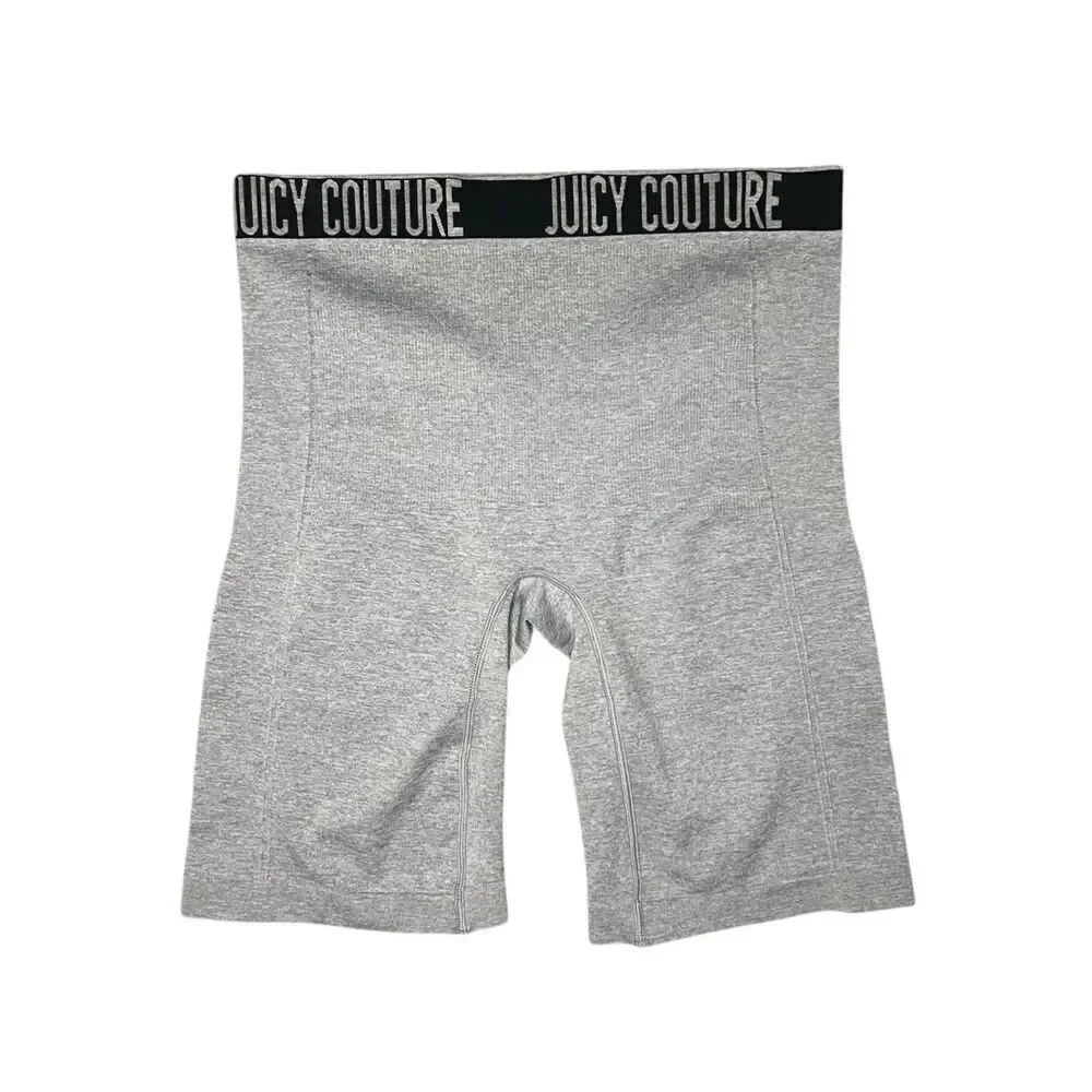 Juicy‎ Couture Women’s Large Biker Shorts Gray Ribbed Activewear